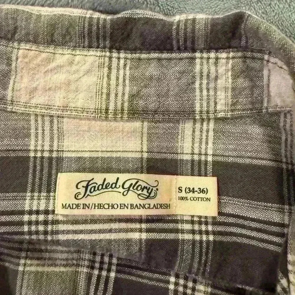 Men’s Plaid Faded Glory Button Down - Picture 5 of 6